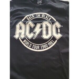 ACDC T-Shirt Mens Back In Black Graphic Classic Rock N Roll Casual Tee
